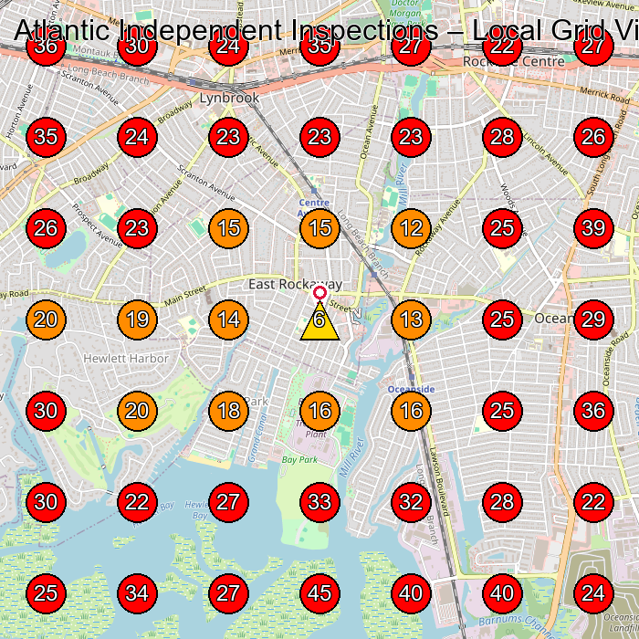 Atlantic Independent Inspections GeoGrid visibility map for Roofing Contractor in Island Park